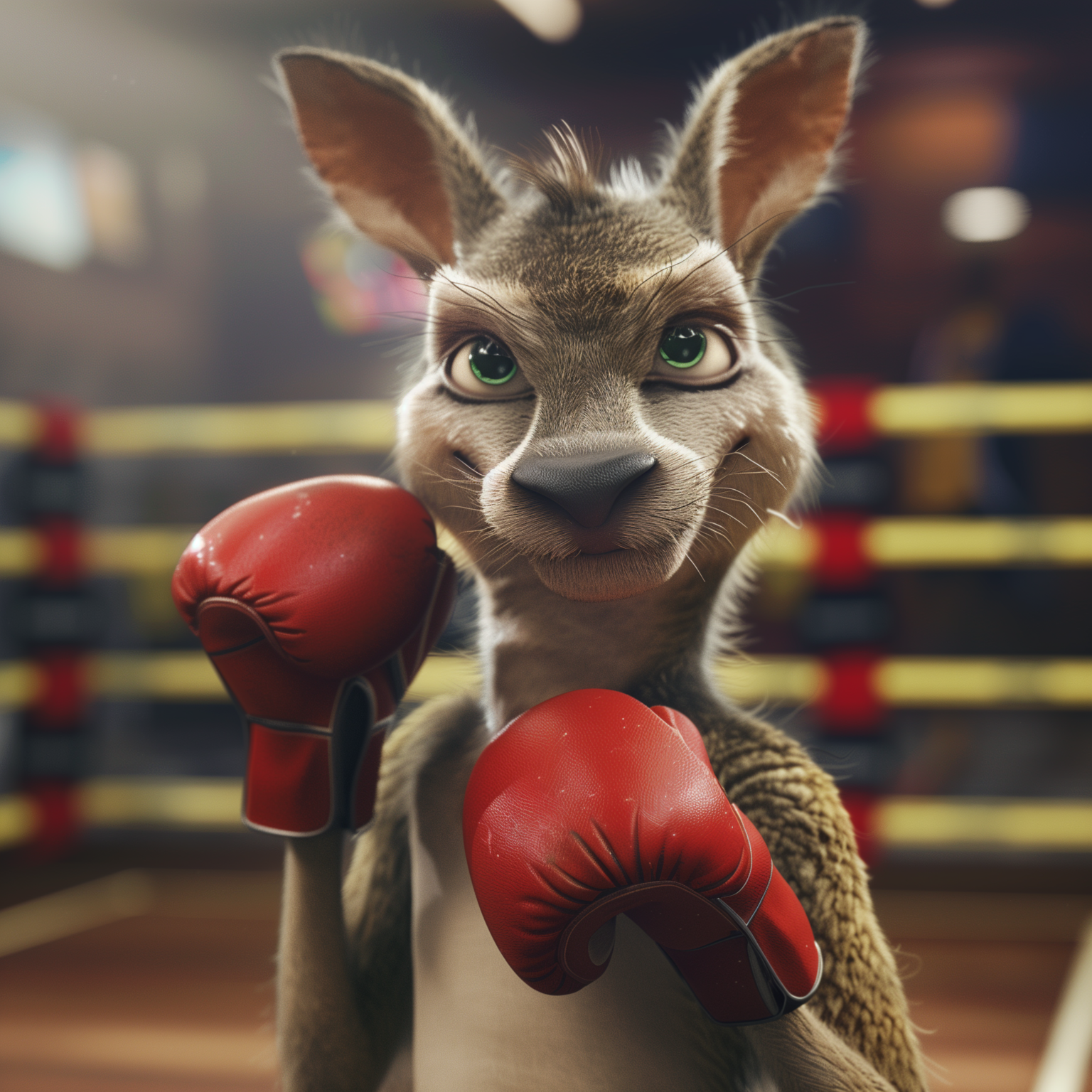 Boxing Kangaroo in Gym