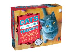 Cats Are Cheaper Than Therapy 2027 Boxed Desk Calendar
