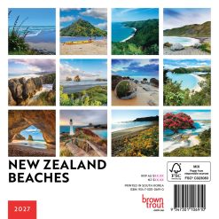 Alternative view of New Zealand Beaches 2027 Mini Square Wall Calendar