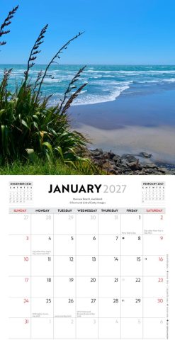 New Zealand Beaches 2027 Mini Square Wall Calendar - Image 3