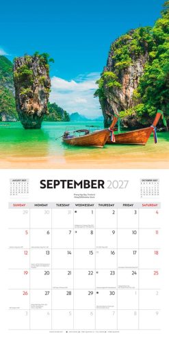 I Love Travel 2027 Square Wall Calendar - Image 4