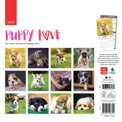 Alternative view of Puppy Love 2027 Square Wall Calendar