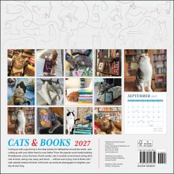 Alternative view of Cats & Books 2027 Square Wall Calendar