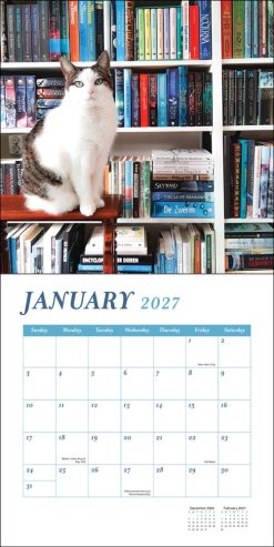 Cats & Books 2027 Square Wall Calendar - Image 3