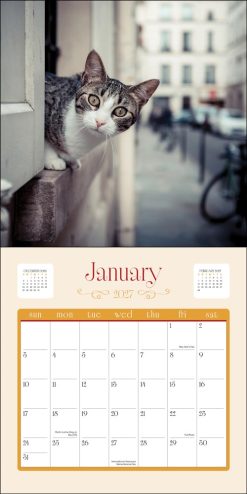 Cats in Paris 2027 Square Wall Calendar - Image 3