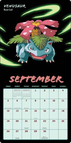 Pokemon Moves 2027 Square Wall Calendar - Image 3