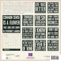 Alternative view of Words to Live By 2027 Square Wall Calendar