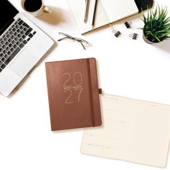 Brown 6 x 8 Vegan Leather 2027 Planner Diary - Image 5