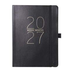 Black 6 x 8 Vegan Leather 2027 Planner Diary