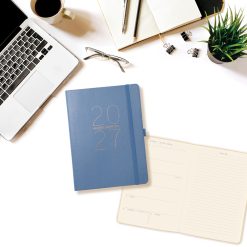 Blue 6 x 8 Vegan Leather 2027 Planner Diary - Image 5