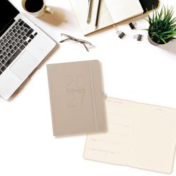 Grey 6 x 8 Vegan Leather 2027 Planner Diary - Image 5