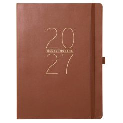Brown 8 x 10 Vegan Leather 2027 Planner Diary