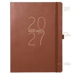 Brown 8 x 10 Vegan Leather 2027 Planner Diary - Image 4