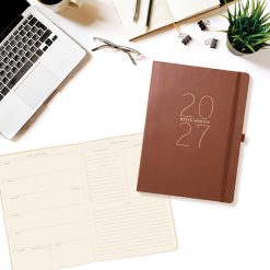 Brown 8 x 10 Vegan Leather 2027 Planner Diary - Image 5