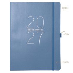 Blue 8 x 10 Vegan Leather 2027 Planner Diary - Image 4
