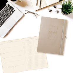Grey 8 x 10 Vegan Leather 2027 Planner Diary - Image 5