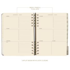 Alternative view of Chambray 6 x 8 Fabric Bound Spiral 2027 Planner Diary