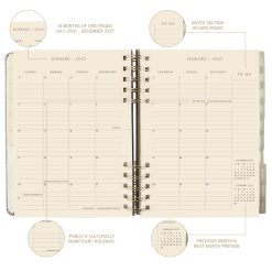 Chambray 6 x 8 Fabric Bound Spiral 2027 Planner Diary - Image 3