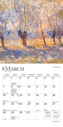 Monet, Claude 2027 Mini Square Wall Calendar - Image 3