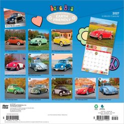 Alternative view of Love Bug 2027 Square Motor Club Wall Calendar