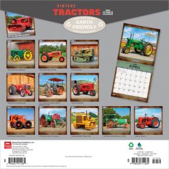 Alternative view of Tractors, Vintage 2027 Square Wall Calendar