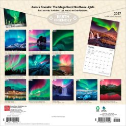 Alternative view of Aurora Borealis Les aurores boreales 2027 Square Wall Calendar