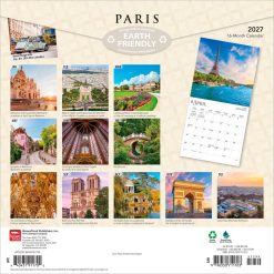 Alternative view of Paris 2027 Square ENGLISH FRENCH FOIL Wall Calendar