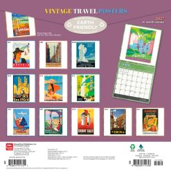 Alternative view of Vintage Travel Posters 2027 Square Wall Calendar