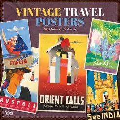 Vintage Travel Posters 2027 Square Wall Calendar