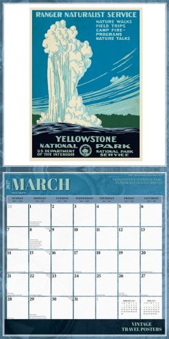 Vintage Travel Posters 2027 Square Wall Calendar - Image 3