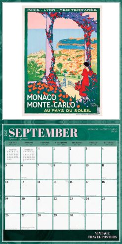 Vintage Travel Posters 2027 Square Wall Calendar - Image 4