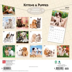 Alternative view of Kittens & Puppies 2027 Square FOIL Wall Calendar