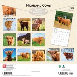 Alternative view of Highland Cows 2027 Square Wall Calendar