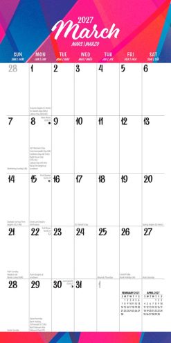 Big & Bright Large Print 2027 Square Matte Wall Calendar - Image 3