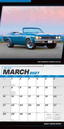 Chevy Super Sport 2027 Square Wall Calendar - Image 3