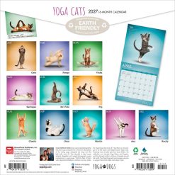Alternative view of Yoga Cats 2027 Square Wall Calendar