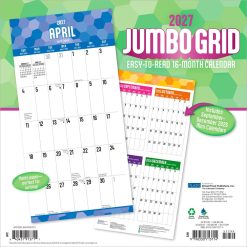 Alternative view of Jumbo Grid Large Print 2027 Square Matte Plato FOIL Wall Calendar