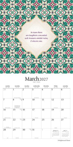 Enlightened Rumi 2027 Square Brush Dance Wall Calendar - Image 3