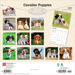 Alternative view of Cavalier King Charles Spaniel Puppies 2027 Square Wall Calendar