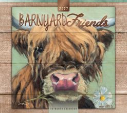 Barnyard Friends 2027 Linen Env Brush Dance FOIL Wall Calendar