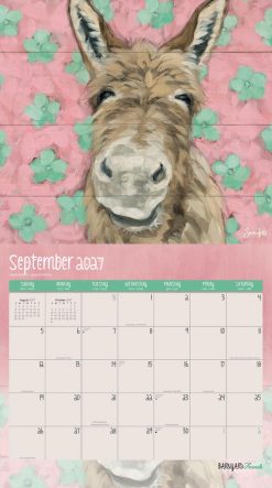 Barnyard Friends 2027 Linen Env Brush Dance FOIL Wall Calendar - Image 4