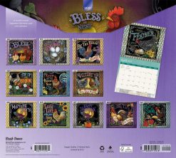 Alternative view of Bless This Nest 2027 Linen Env Brush Dance FOIL Wall Calendar
