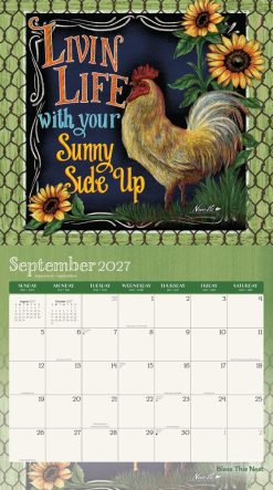 Bless This Nest 2027 Linen Env Brush Dance FOIL Wall Calendar - Image 4