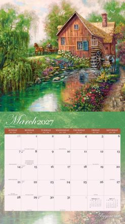 Bygone Days 2027 Linen Env Brush Dance FOIL Wall Calendar - Image 3