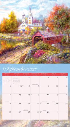 Bygone Days 2027 Linen Env Brush Dance FOIL Wall Calendar - Image 4