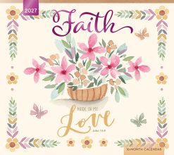 Faith 2027 Linen Env Brush Dance FOIL Wall Calendar