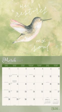 Faith 2027 Linen Env Brush Dance FOIL Wall Calendar - Image 3