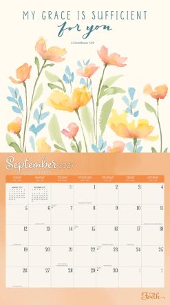 Faith 2027 Linen Env Brush Dance FOIL Wall Calendar - Image 4