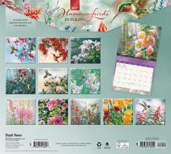 Alternative view of Hummingbirds 2027 Linen Env Brush Dance FOIL Wall Calendar
