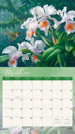 Hummingbirds 2027 Linen Env Brush Dance FOIL Wall Calendar - Image 3